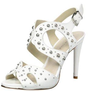 Stud stiletto dress High Heels Sandals white